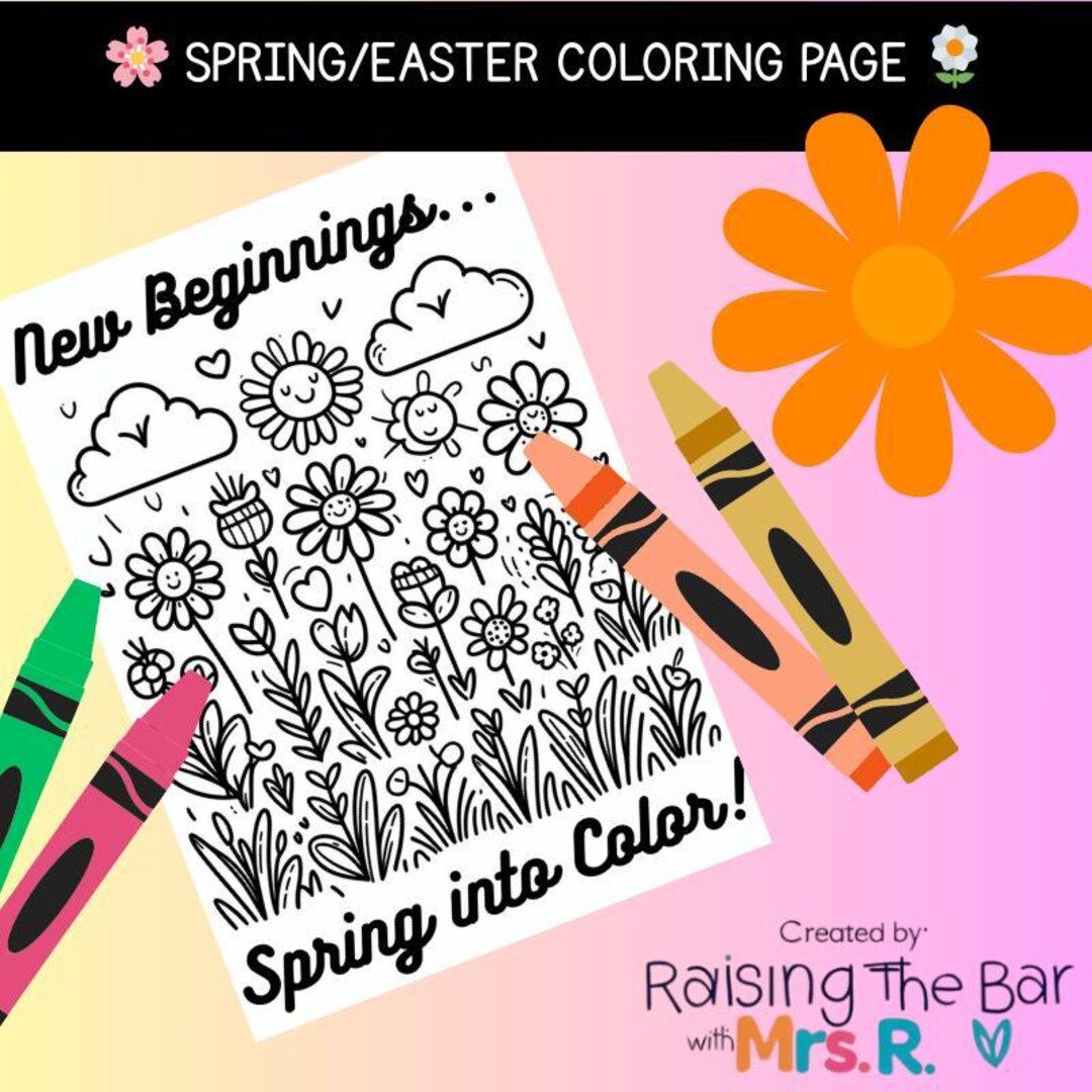 SPRING Coloring Page for Kids – Printable Spring Activity Sheet With ...