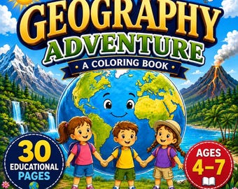 Geography Coloring Book for Kids | Around the World Learning Adventure | Ages 4–7
