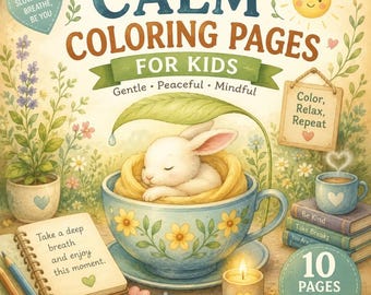 Dibujos para colorear relajantes para niños / Actividad para momentos de tranquilidad (PDF) / Para niños de 3 a 6 años (Imprimible)