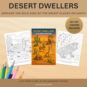 Desert Animals Coloring Book for Kids | 30 Pages of Fun Nature Facts & Realistic Desert Wildlife | Educational Activity Book PDF