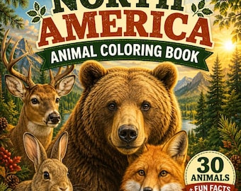 Animals of North America Coloring Book for Kids | Realistic Bird Pages | Nature Study Printable