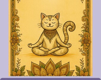 Funny Cat Yoga Coloring Book – Stress Relief for Adults (Printable PDF)