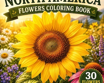 Flowers of North America Coloring Book for Kids | Realistic Flower Pages | Nature Study Printable