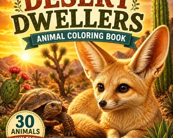 Desert Animals Coloring Book for Kids | 30 Realistic Coloring Pages | Printable PDF