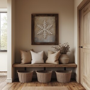 Minimalist frost decoration wall picture for living room — vintage-style digital art with distressed finish