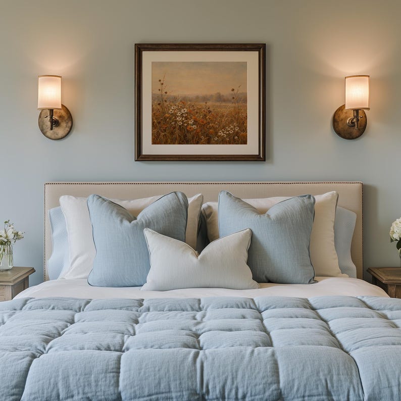 Cottagecore flowers wall art printable — muted earth tones capturing rustic pastoral charm and wildflower clusters