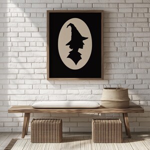 Dark academia silhouette wall art instant download — moody character profile picture with vintage paper-cut aesthetic