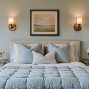 Quiet hillside wall art instant download featuring misty atmospheric countryside scenes