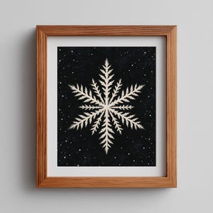 Celestial frost artwork instant download for bedroom — feathery crystalline branches with cozy vintage sophistication