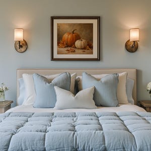 Cozy seasonal digital print for living space — traditional gourd study with warm autumn palette