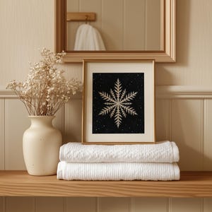 Antique nature study poster featuring detailed ice formation — elegant cream-toned illustration on charcoal background