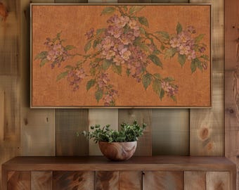 Martwa natura z kwiatami w stylu vintage, grafika na telewizorze Samsung Frame, jesienna dekoracja domu (pobranie cyfrowe)