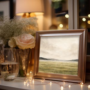 Understated pastoral scene printable picture for entryway — soothing neutral color palette