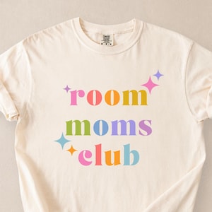 Comfort Colors Room Moms Club Shirt Blue Coquette Tee Shirt Gift For Room Mom My Room Mom Era Tee Classroom Gift For School Volunteer TShirt