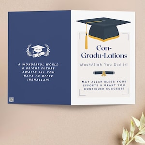 Cartão de formatura islâmico Cartão de formatura muçulmano Cartão de felicitações islâmico Cartão de felicitações muçulmano Cartão de aprovação no exame Cartão de conclusão do ano escolar