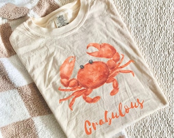 Comfort kleuren Crabulous shirt voor vrouwen grappig krab shirt voor mannen Sea Creature Tee Beachy top raar dier shirt Old Bay tshirt plus maat T