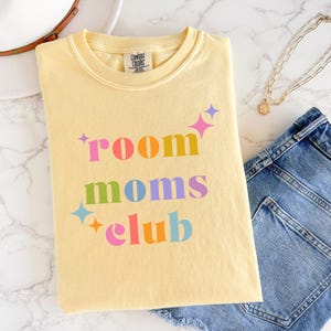 Comfort Colors Room Moms Club Shirt Blue Coquette Tee Shirt Gift For Room Mom My Room Mom Era Tee Classroom Gift For School Volunteer TShirt
