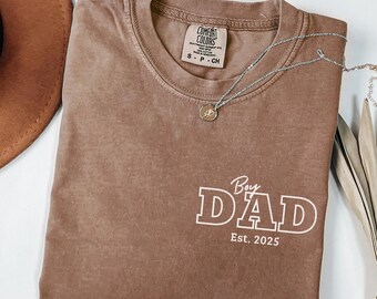 Comfort Colors Boy Dad Shirt Dad Est. 2025 Clothing Dad Life Is Better With My Boys Tee First Time Dad T-Shirt Father's Day Gift For Husband