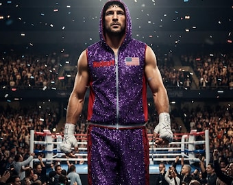 Custom Boxing Walkout Robe & Shorts Set, Personalized Fight Night Gear