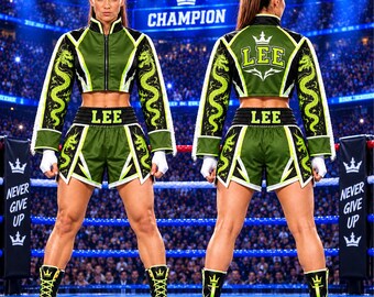 Custom Boxing Jacket and Shorts Set, Personalized Fighter Outfit, Women Boxing Walkout Gear, Muay Thai Outfit, Dragon Design Boxing Jacket