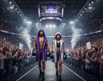 Custom Boxing Robe & Shorts Set, Personalized Fight Night Walkout Gear