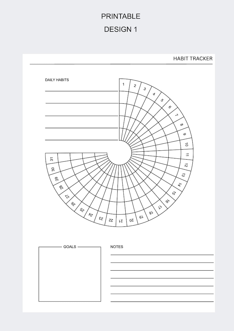 Circular Habit Tracker Bundle – Printable & Digital | 4 Habit Daily ...