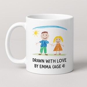 Personalized Dad Love Mug, Custom Kids Drawing Mug, Personalized Child Art Gift for Dad or Grandpa, Father&#39;s Day Gift from Kids