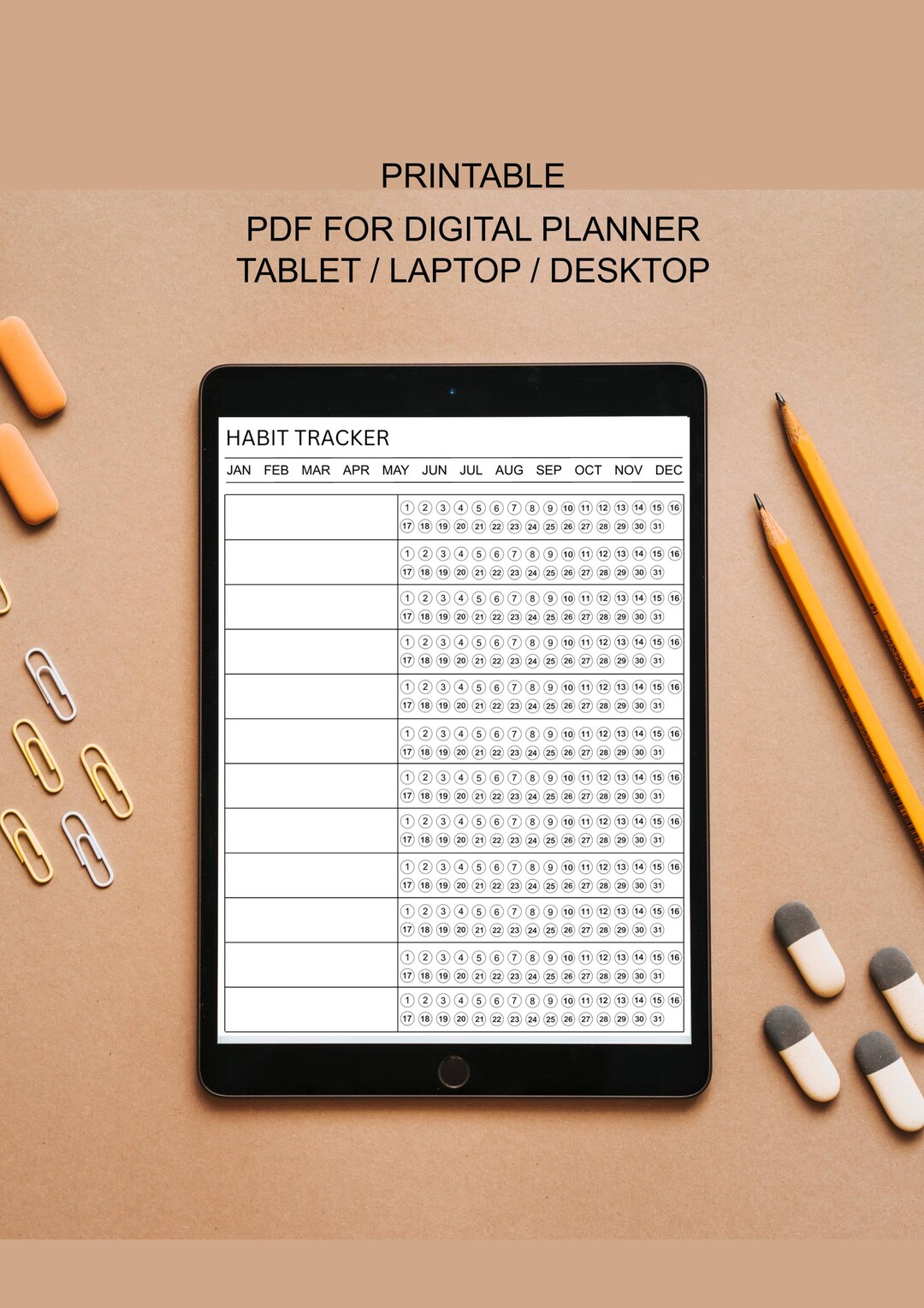 Minimalist Habit Tracker Printable | Monthly Planner Insert With ...