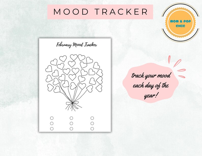 12 Month Mood Tracker Bundle | Printable Self Care Journal Pages | A4 ...