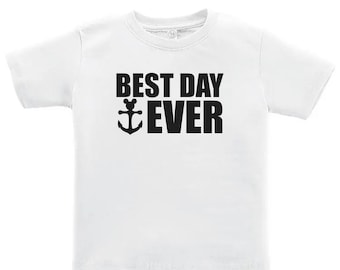 Camiseta infantil "El mejor día de mi vida" para crucero, camiseta para vacaciones en la playa, conjunto para viaje familiar, camiseta infantil de verano, camisetas a juego para crucero familiar, camiseta infantil con ancla