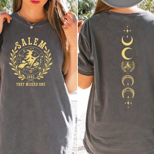 Camiseta Salem 1692 &quot;They Missed One&quot; Comfort Colors®, camiseta de Halloween, camiseta de bruja de Salem, camiseta Salem 1692, manga larga con ambiente de bruja de Halloween