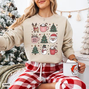 Merry And Bright Sweatshirt, Christmas Trees Sweatshirt, Merry Christmas Sweat, Holiday Sweater, New Year Sweat, Xmas Sweat, Winter Hoodie