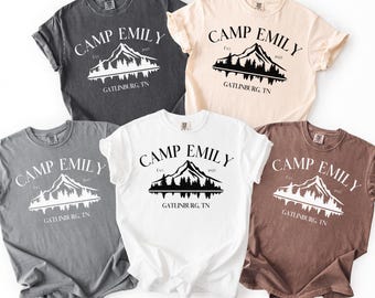 Custom Camping Bachelorette Comfort Colors® Shirt, Camp Bachelorette Shirt, Personalized Camp Bach Tee, Mountain Bride Tee, Girls Trip Shirt