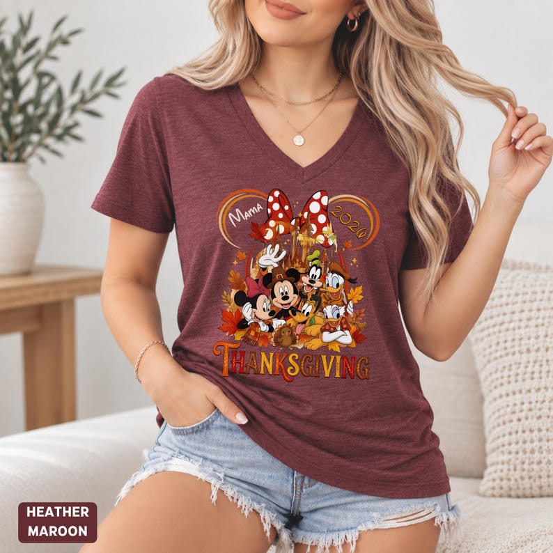 Custom Disney Thanksgiving Family Shirt, Bella Canvas V Neck ...