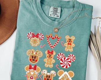 Mickey and Minnie Gingerbread Comfort Colors® Shirt, Disney Snacks Shirt, Disneyland Christmas Shirt, Christmas Party Shirt, Disney Xmas Tee
