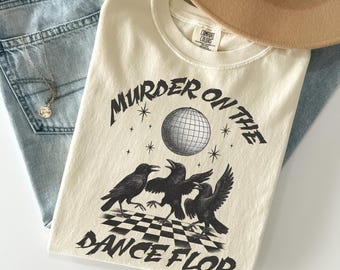 Camisetas Comfort Colors® Murder on the Dance Floor, Vintage Raven, Witchy Crow, Local Murder y Dark Academia.