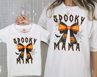 Bijpassende shirts Spooky Mama en Mini, Halloween-shirts moeder en kind, familie-outfits Spooky Season, T-shirt Halloween Mommy and Me, Spooky Season