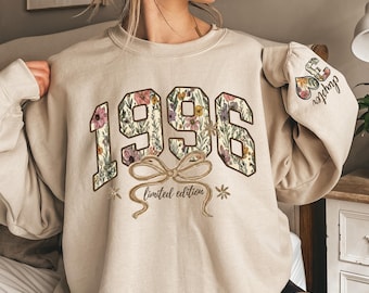 1996 Retro Birthday Sweatshirt, Floral 30th Birthday Gifts for Women, Limited Edition 1996 Sweatshirt, Chapter 30 Birthday Tee, Gift For Her