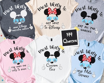 Camiseta personalizada "Quem tem mais chances de ir para a Disney", camiseta combinando para o grupo "Quem tem mais chances de ir para a Disney", camiseta divertida para férias na Disney, camisetas para a viagem à Disneyworld em 2026