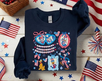 Sudadera del 250.º aniversario de Disney America, suéter para celebrar los 250 años de Estados Unidos, sudadera patriótica de Mickey y sus amigos, sudadera con capucha del 4 de julio