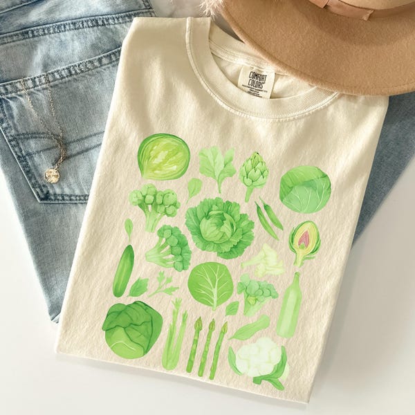 Chemise Comfort Colors® Potager, Cadeau pour maman jardinière, T-shirt végétalien de jardinage Cottagecore, Vêtements esthétiques pour jardinier, Cadeau pour jardinier