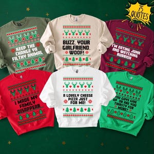 Home Alone Family Matching Christmas Sweatshirt, 75 Quotes , Christmas Home Alone Movie Sweater, Christmas Group Sweat, Family Christmas