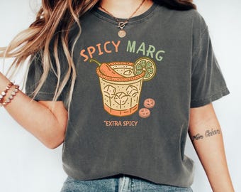 Comfort Colors® Spicy Marg Shirt, Margarita Social Club Tee, Cocktail Graphic Top, Beach Vibes Shirt, Summer Party Drink Lover T-shirt