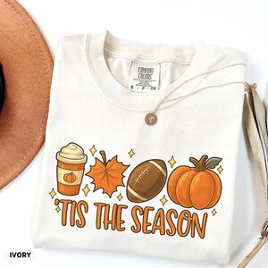 Tis The Season Fall Comfort Colors® Shirt, Fall Pumpkin T-Shirt, Football Season Shirt, Pumpkin Spice Shirt, Spooky Season Autumn Shirt