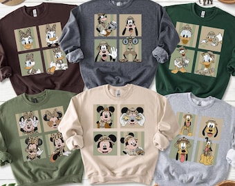 Bluza Safari Mickey i Przyjaciele, Sweter z Myszką Minnie w panterkę, Bluza Animal Kingdom, Bluza z okrągłym dekoltem Myszka Minnie, Bluza z kapturem Disney Safari 2026