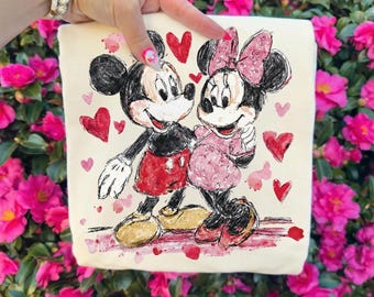 Camiseta retro Mickey Minnie Valentine Comfort Colors®, camiseta Disney Valentines para mujer, camiseta Mickey Minnie Couple, regalo para amantes de Disneyland WDW