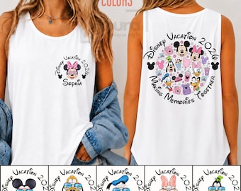 Disney Vacation 2026 Making Memories Together Comfort Colors® Tank Top, Custom Name Mickey and Friends Family Matching Disney Trip Shirts