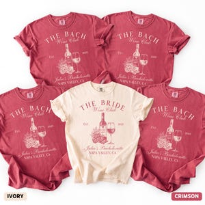 Custom The Bach Wine Club Bachelorette Comfort Colors® Shirts, Personalized Social Bach Club Tee, Bachelorette Party Shirt, Vino Before Vows