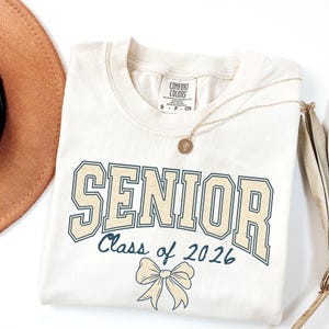 Comfort Colors® Custom Senior 2026 Shirt, Personalized Class of 2026 Shirt, Coquette Senior 2026 Shirt, Graduation Gift, Senior Mom Shirt