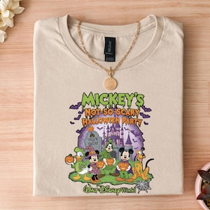 Mickey&#39;s Not So Scary Halloween Party Family Shirt, Mickey and Friends Shirt, Skeleton Halloween Costume Tee, Family Matching Shirts